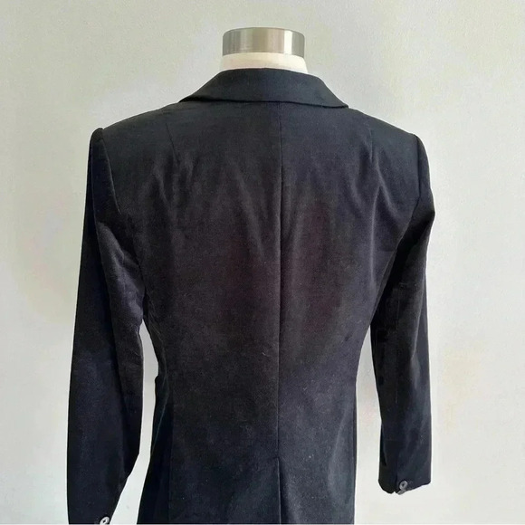 Banana Republic Black Velvet Long And Lean Blazer Jacket Sz 6 - Picture 8 of 10